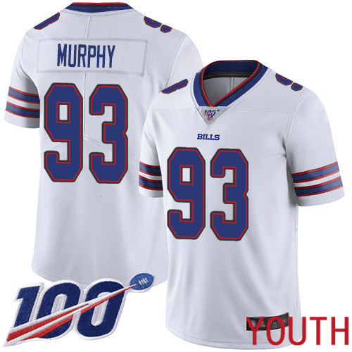 Youth Buffalo Bills 93 Trent Murphy White Vapor Untouchable Limited Player 100th Season NFL Jersey